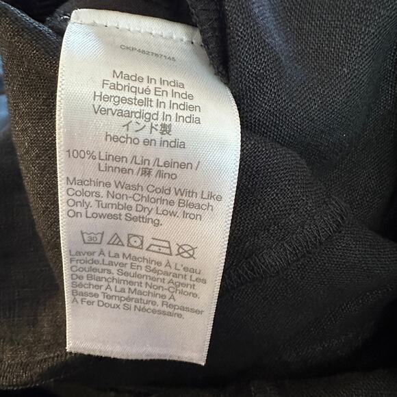 madewell seamed wide-leg jumpsuit in 100% linen true black np111 women size 0 - Picture 6 of 6